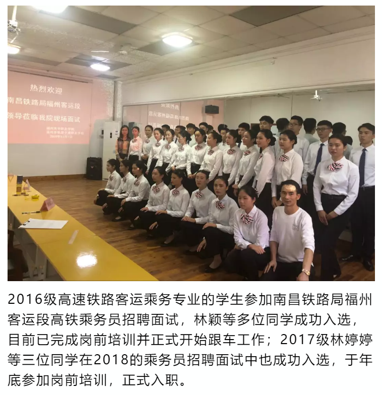 福州英華職業(yè)學院2021年經(jīng)濟管理系——高速鐵路客運服務(wù)